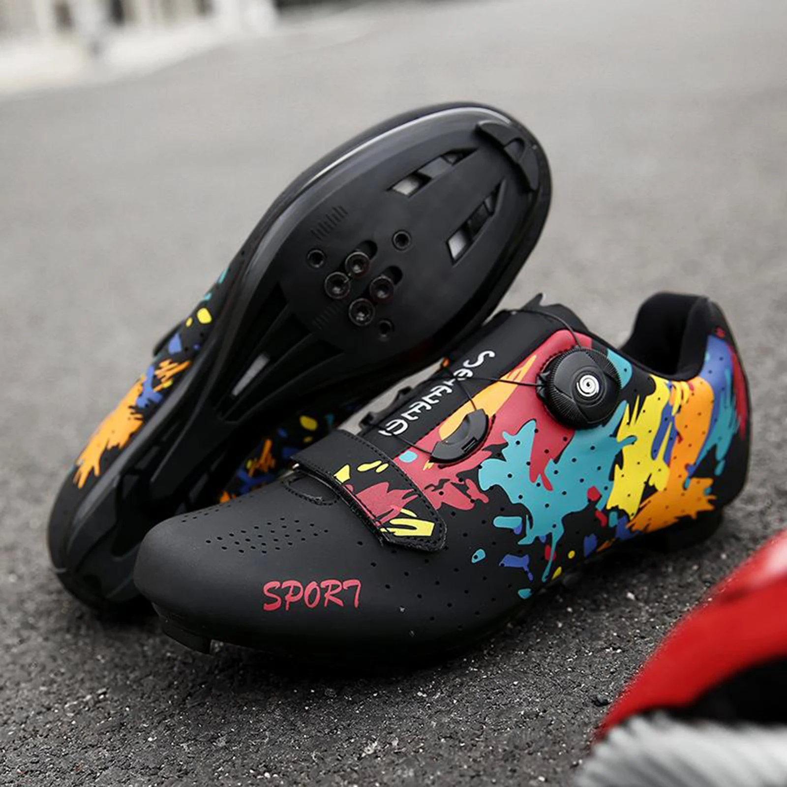 Road Bike Cycling Shoes Sneaker Lock Shoes 2 3 Bolt Bicycle Shoes Cycling Look SPD SL System Cleat Shoes Cycling Equipment Gear