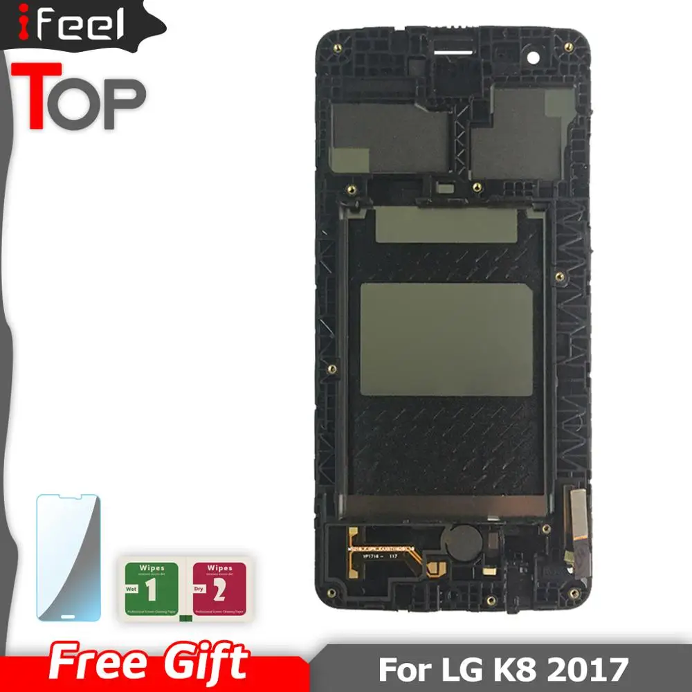 ЖК дисплей для LG k8 серебристый K8 2017 MS210 Aristo LTE дигитайзер сенсорный экран с рамкой