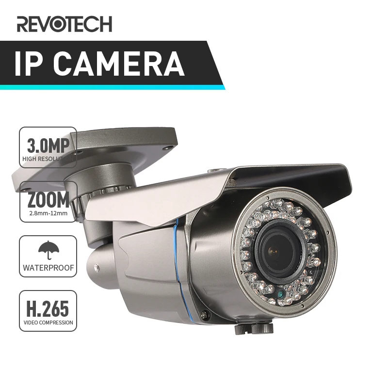 Водонепроницаемый 3MP 2 8 12 мм зум ip камера 42 IR светодиодный HD 1296 P/1080 P наружная