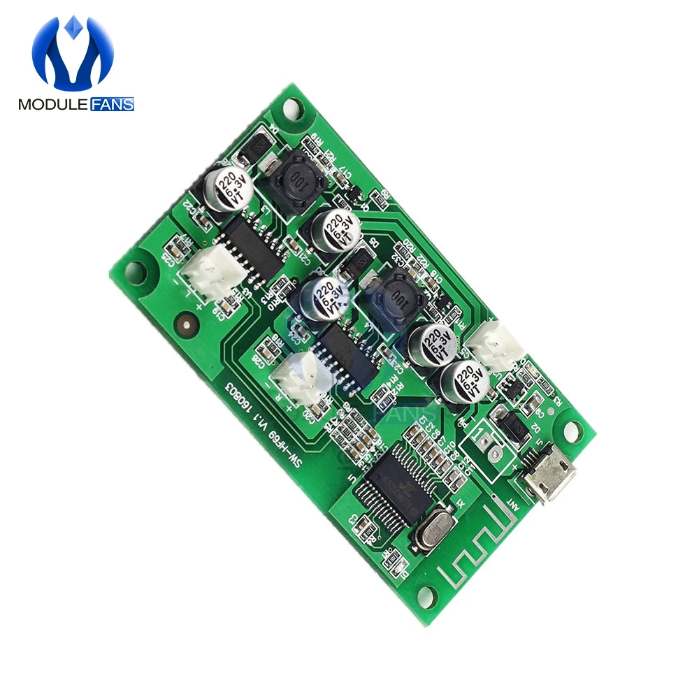 DC5V 2*6W 2-channel Stereo Bluetooth Amplifier Board Lithium Battery powered AMP 