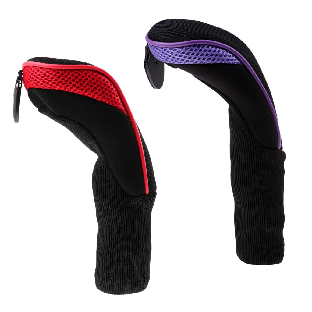 Set of 2 pcs Indoor/Outdoor Golf Club Head Cover Long Neck Headcover Putter
