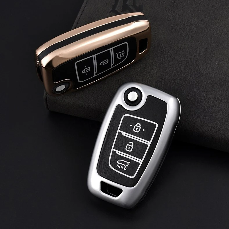 Чехол для ключей автомобиля из цинкового сплава для hyundai Santa FeTM I30 Solaris- Azera Elantra Grandeur Accent AutoAccessories