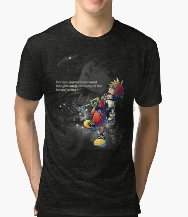 

Printed Men T Shirt Cotton O Neck Tshirts Sora Kingdom Hearts Intro Short Sleeve Women T Shirt