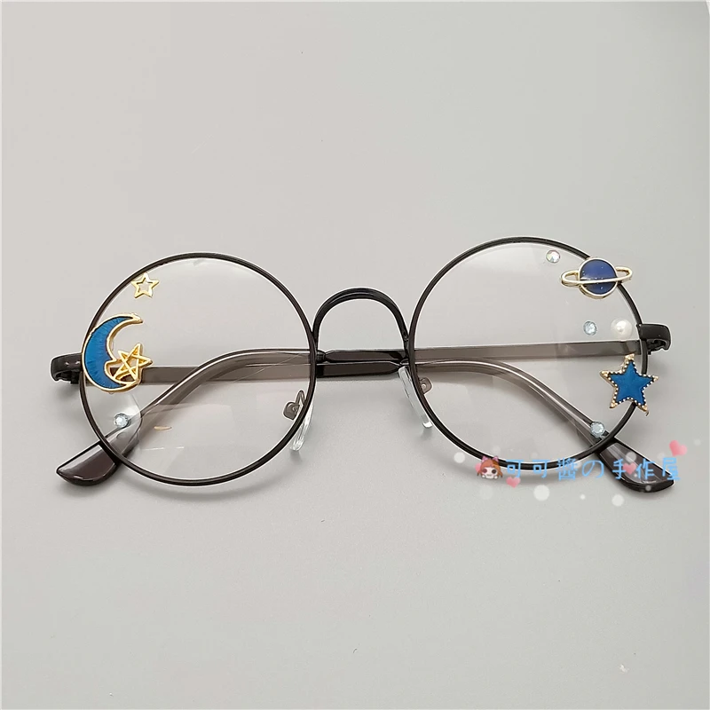 Cosplay&ware Handmade Lolita Frame Harajuku Round Glasses Black Silver Bronze Golden Rose Sakura Star Moon Fairy Rabbit Fashion -Zentai shop online H39bcb0c2ebc442918f8c99a33f9b57be2.jpg