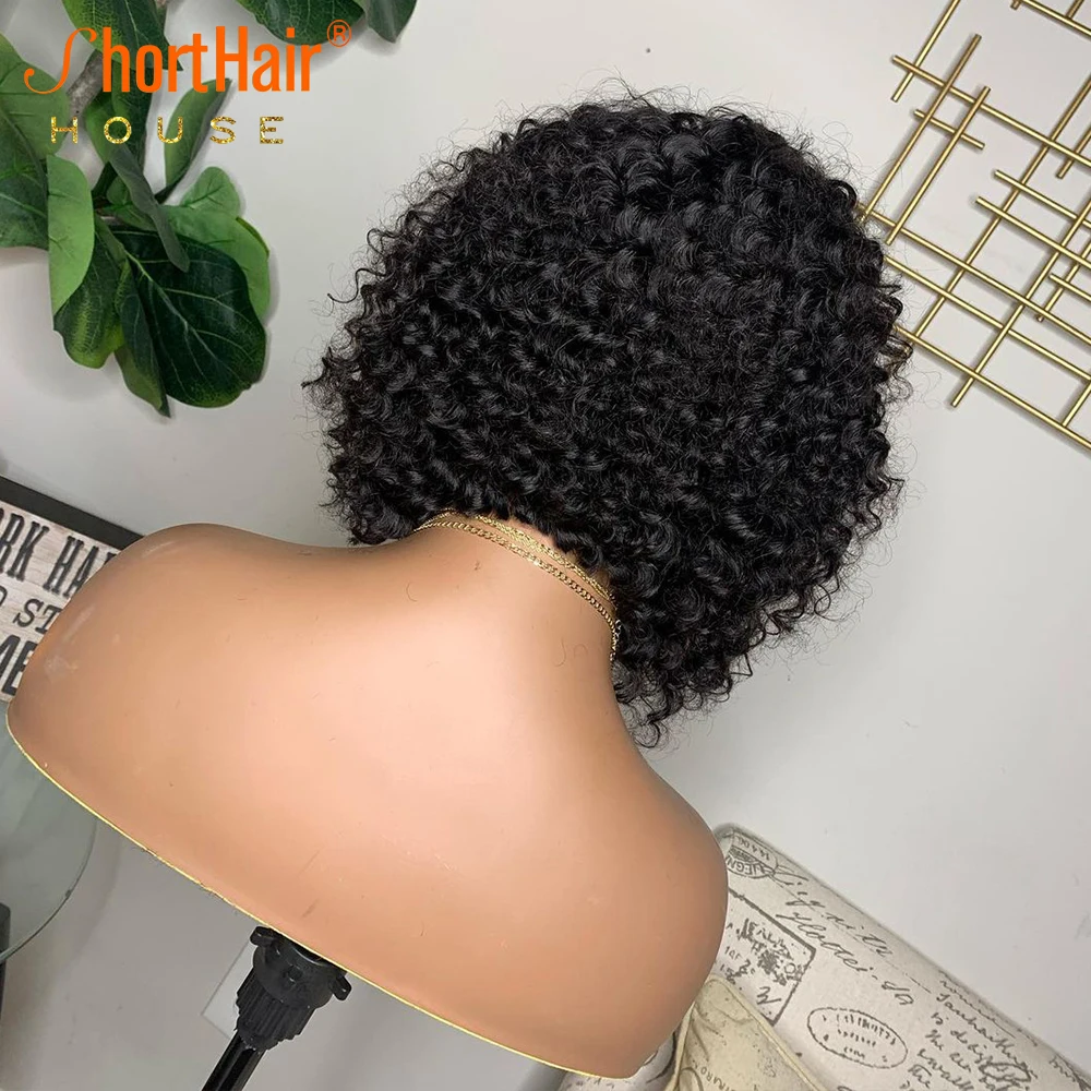Deep Curly Side Parting Wigs 13x4 Lace Front Wigs For Women Human Hair Brazilian Short Curly Bob Wig Pre Plucked Invisible Lace