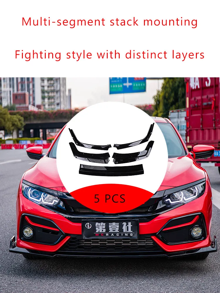 Car Exterior Accessories Front Lip Front Spoiler Civic SI Lip Diffuser Suitable for Honda 10th Generation Civic Hatchback