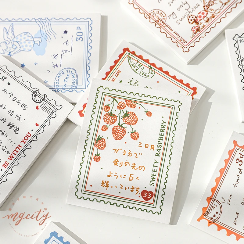 30 листов Ретро мультяшный штамп креативный липкий блокнот толстый практичный