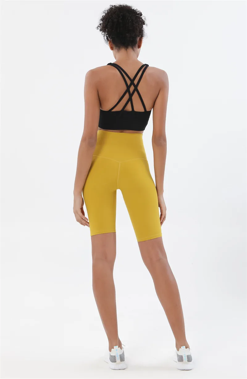 Lulu Classic Solid Color Cross Back Women Sport Bra Fitness Tank Top Shockproof Run Tight Yoga Vest No Steel Ring With Chest Pad