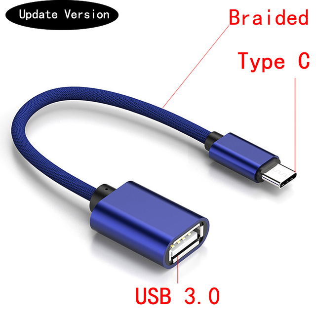 OTG Adapter Cable For Huawei Honor 9 + Xiaomi Mi 9 Android MacBook Mouse Gamepad Tablet PC Type C OTG USB Cable