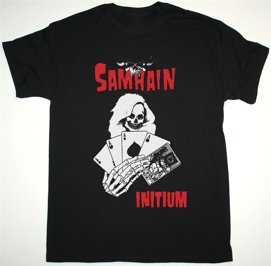 Samhain карты инициум Черная Мужская футболка Danzig Misfits панк Рок ужас Топ качество |