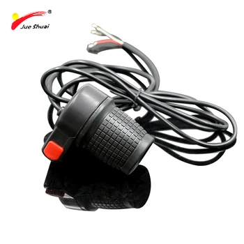 

Electric Bike Throttle Half Gas Throttle Black Color With Red on/off Light Handlebar Grip controller Suit For 24V 36V 48V Ebike