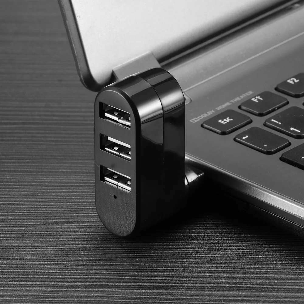 

Mini 3 Ports USB 2.0 Rotatable Splitter Hub High Speed ​​Data Transfer Splitter Box Adapter for PC Laptop Accessories