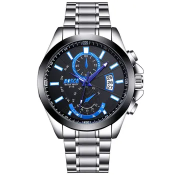 

Fashion Watches Men's Steel Belt Calendar Sports Waterproof Large Dial Luminous Watch Quartz Luminous Hands Watch