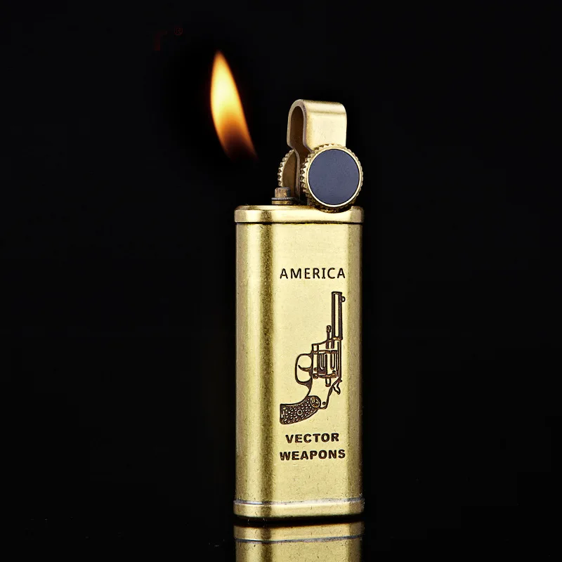 Description Picture 6 of itemPromise Full Brass Pipe Gas Lighter Oblique Flame Inflatable Lighters High Quality