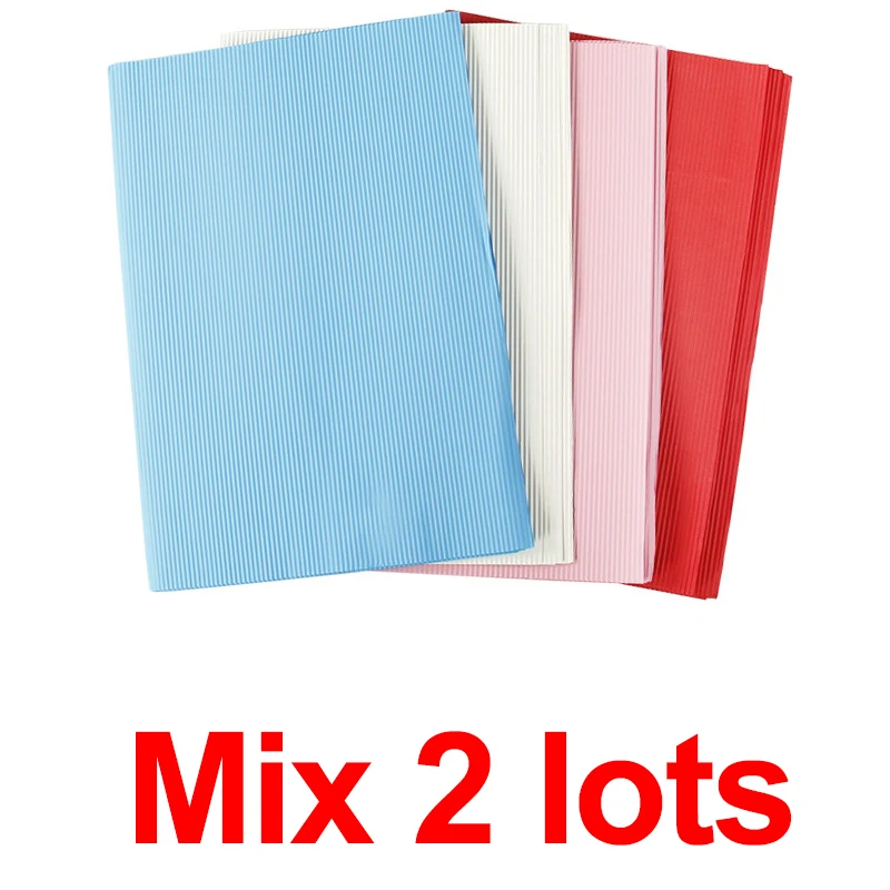 Mix 2lots 20 шт. оберточная бумага для цветов 50*67 см, ручная работа, цветная гофрированная бумага для детей, скрапбукинг, товары для рукоделия, подарочные пакеты - Цвет: Mix 2lots