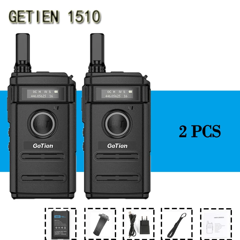 2 PCS GeTien Mini Handheld Walkie Talkie Lightweight Small Machine Small Handheld Hotel Outdoor Two Way Ham Radio HF Transceiver