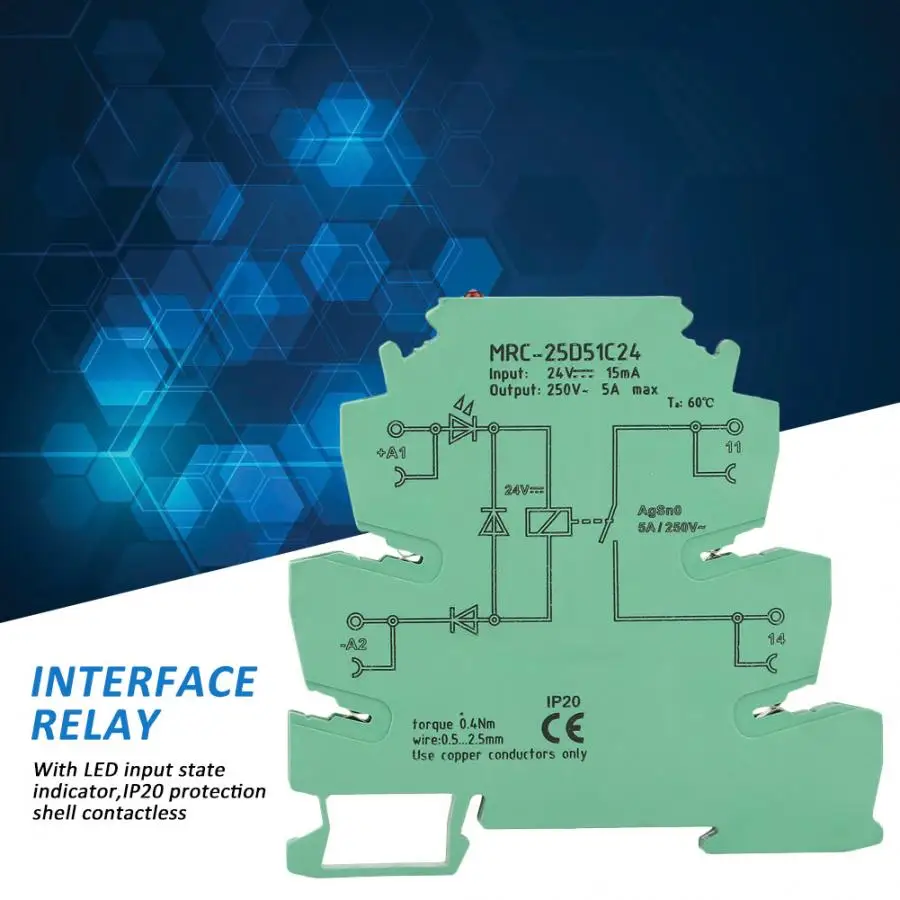 MRC-25D51C24 PLC интерфейсное реле 24V DCto 250V AC Электромагнитный релейный модуль 5A NO |