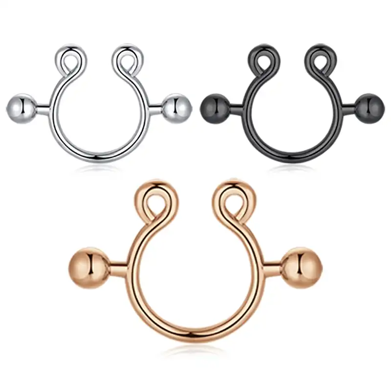 1 Pc Sexy Fake Nipple Ring Heavy Round Screw Nipple Piercing Nipple