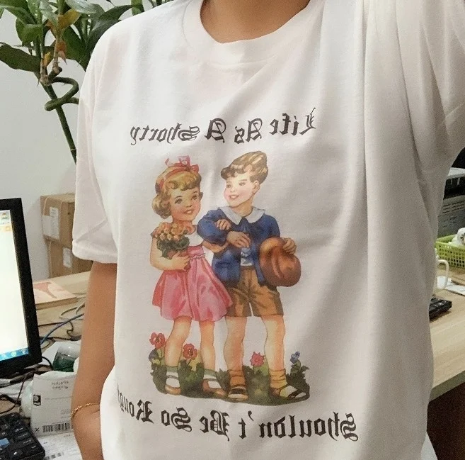 

kuakuayu HJN Life as a Shorty Shouldn't Be So Rough Letter Print Top Summer Fashion Tshirt