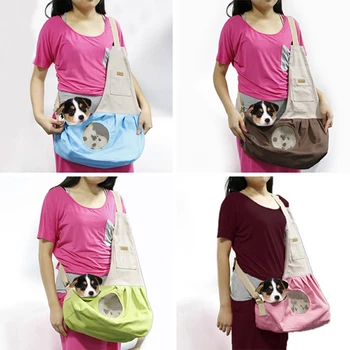 

Portable Foldable Dogs Carrying Bags Canvas Breathable Slings Handbags For Small Pets Teddy Cat Puppy Dog Carriers