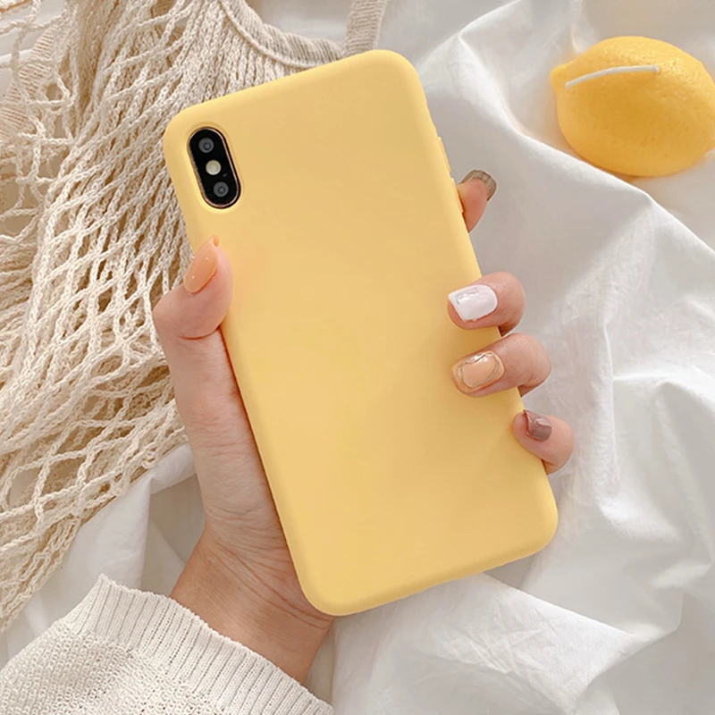 

Case for iPhone XR 7 7 Plus 8 Plus X XS MAX Solid Color Soft Tpu Phone Cover Cases (178)