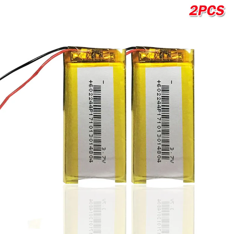 600 мАч 3,7 в 602244 перезаряжаемый литий-полимерный аккумулятор для psp DVD MID PDA gps MP4 электрические игрушки Bluetooth динамик Li-po ионный аккумулятор - Цвет: 2pcs