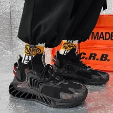 

Winter Hot-Selling Casual Shoes Men Flying Woven Breathable Soft Super Light Popcorn Sole Thickened Sole Sneakers Men Zapatillas