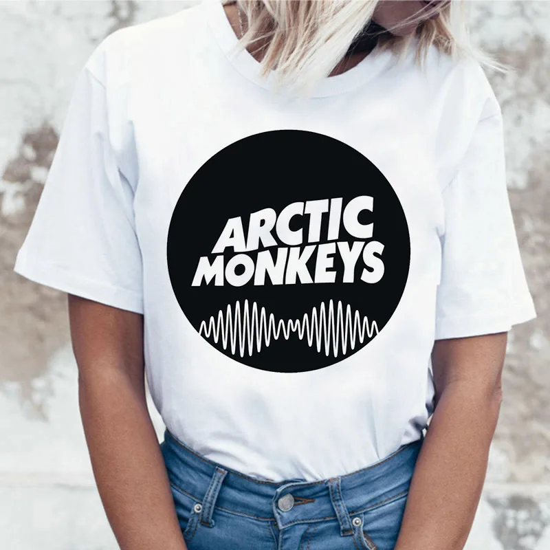 Harajuku футболка femme camiseta mujer Arctic Monkeys белая женская футболка летние топы с коротким рукавом и круглым вырезом Женская футболка