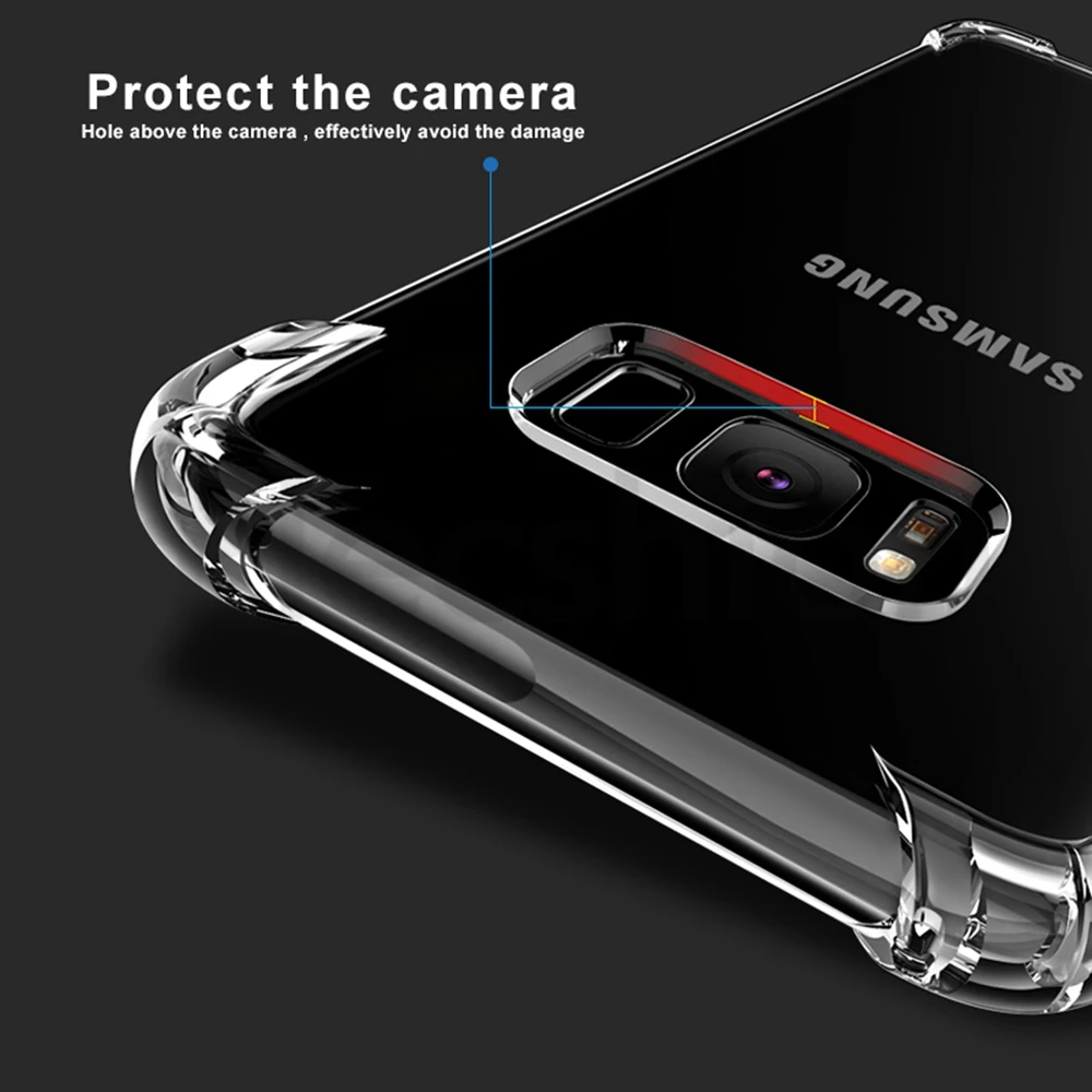 Для Samsung Galaxy S8 S9 плюс подушка безопасности для прозрачный силиконовый чехол ТПУ чехол для Samsung Note 8 9 S10 рlus Lite телефон крышки бампера