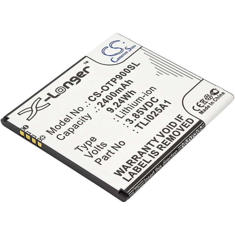 CS 2400mAh / 9.24Wh battery for Alcatel One Touch Pixi 4 6&quot 6.0 LTE OT-9001A OT-9001X TLi025A1 | Электроника