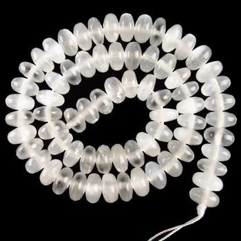 

1Strand Natural Energy Selenite Stone Rondelle Loose Bead 15.5" 6x10mm