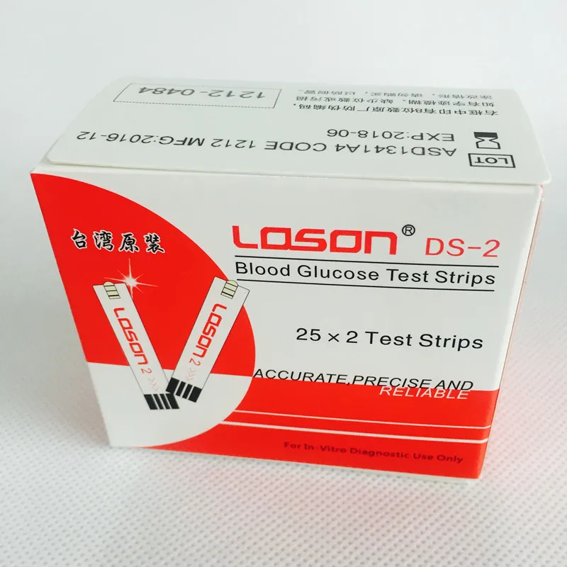 Музыка DS-2-Shaped Тесты Бумага loson Музыка 2-образный Тесты er Тесты полосы, 50 шт в наборе, отправьте спиртовой ватный тампон Батарея