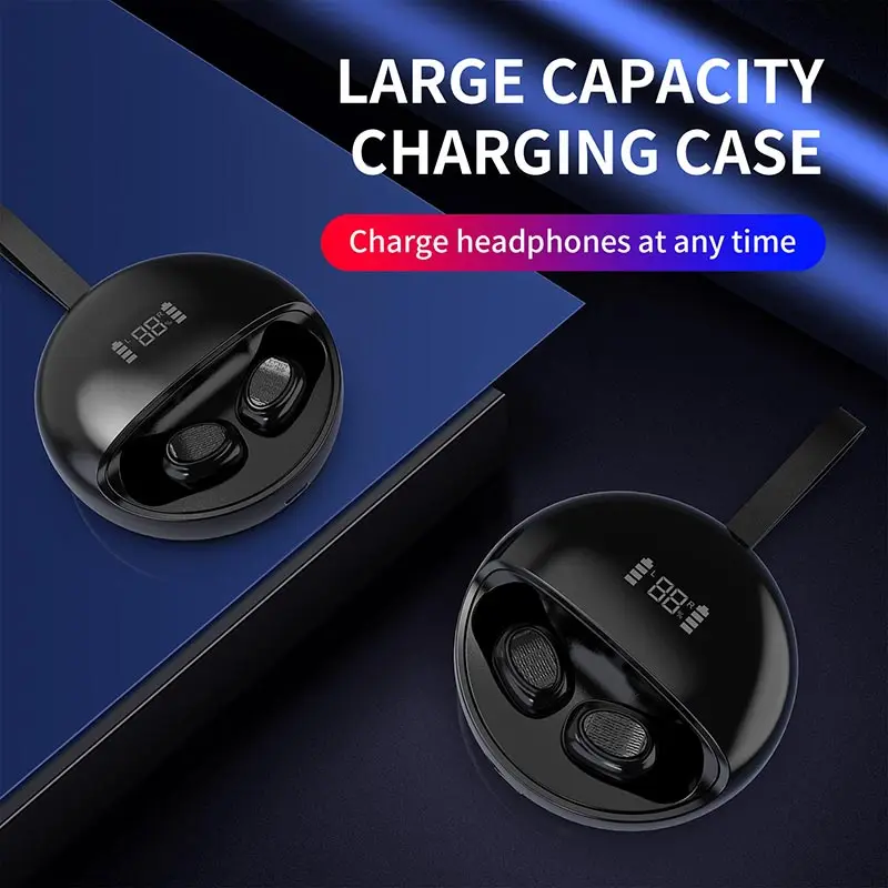 Tkey Беспроводные Bluetooth 5,0 наушники TWS светодиодный дисплей 3D стерео Спортивная Bluetooth гарнитура 5,0 истинное беспроводное шумоподавление