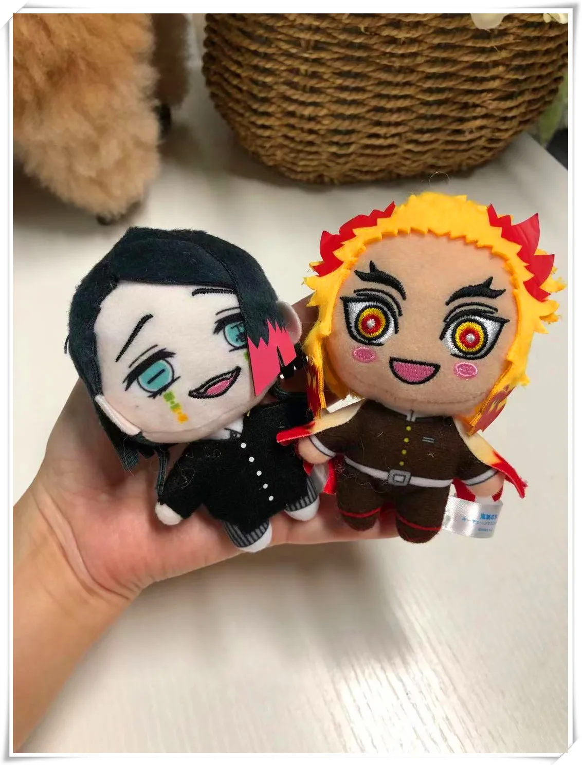Anime Demon Slayer Rengoku Kyoujurou Enmu Pendant Keychain Doll  Stuffed Toy Soft Plush #8801 Children Christmas Gift