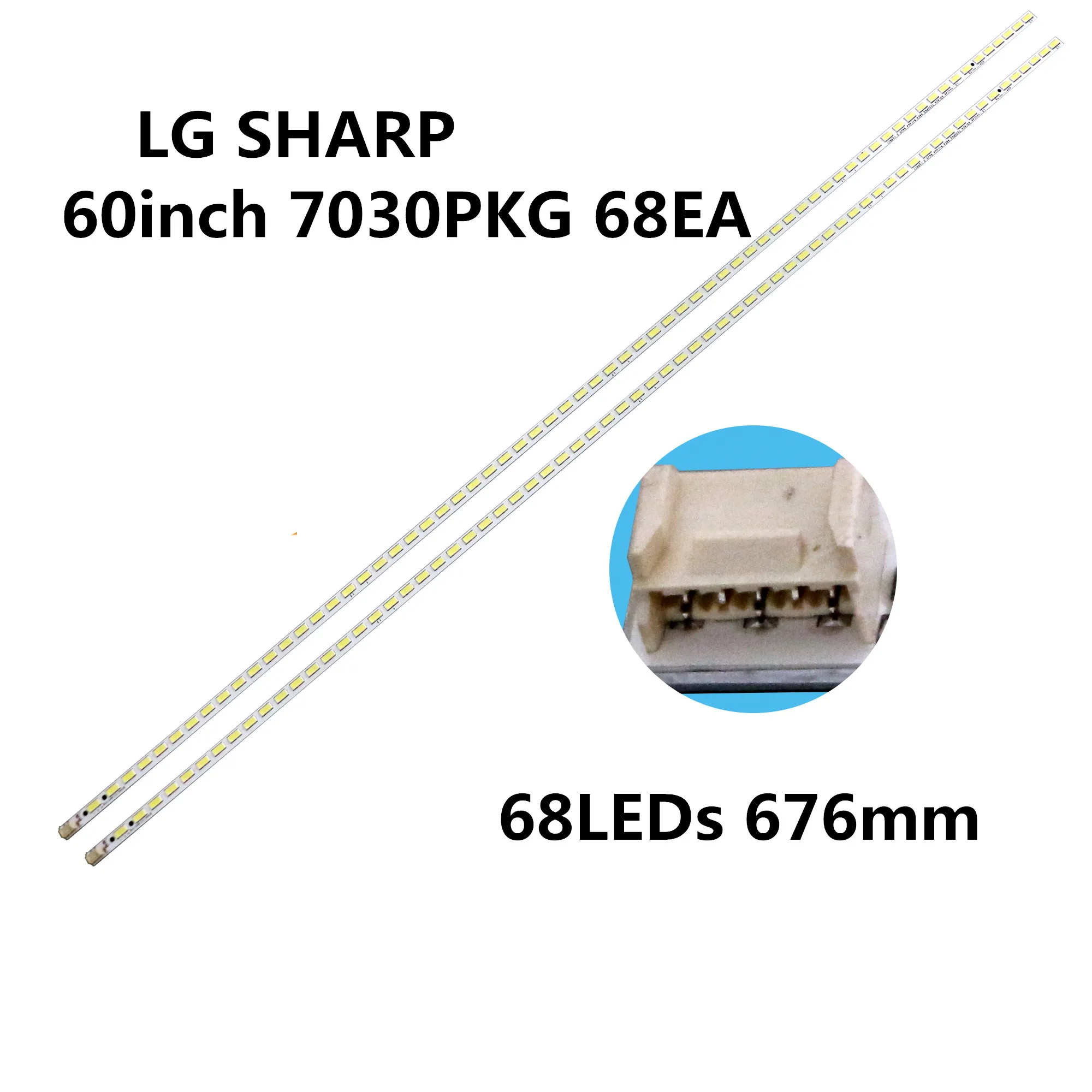 1 комплект = 2 штуки 676 мм светодиодный полосы 68 лампы LG innotek 60 дюймов 7030PKG 68EA R L-TYRE