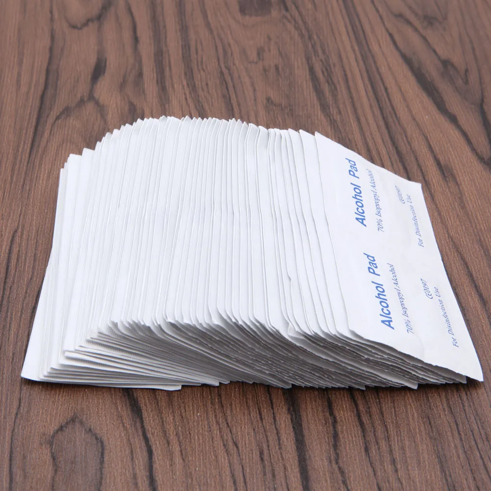 

100 Pcs Alcohol Wipe Clean Pad Medical Swab Sachet Antibacterial Tool Cleanser X5XC