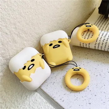 

For AirPods Cartoon case cute chick Protection Silicone Case For Air pods 2 Bluetooth Earphone Case wiht ring cover fundas