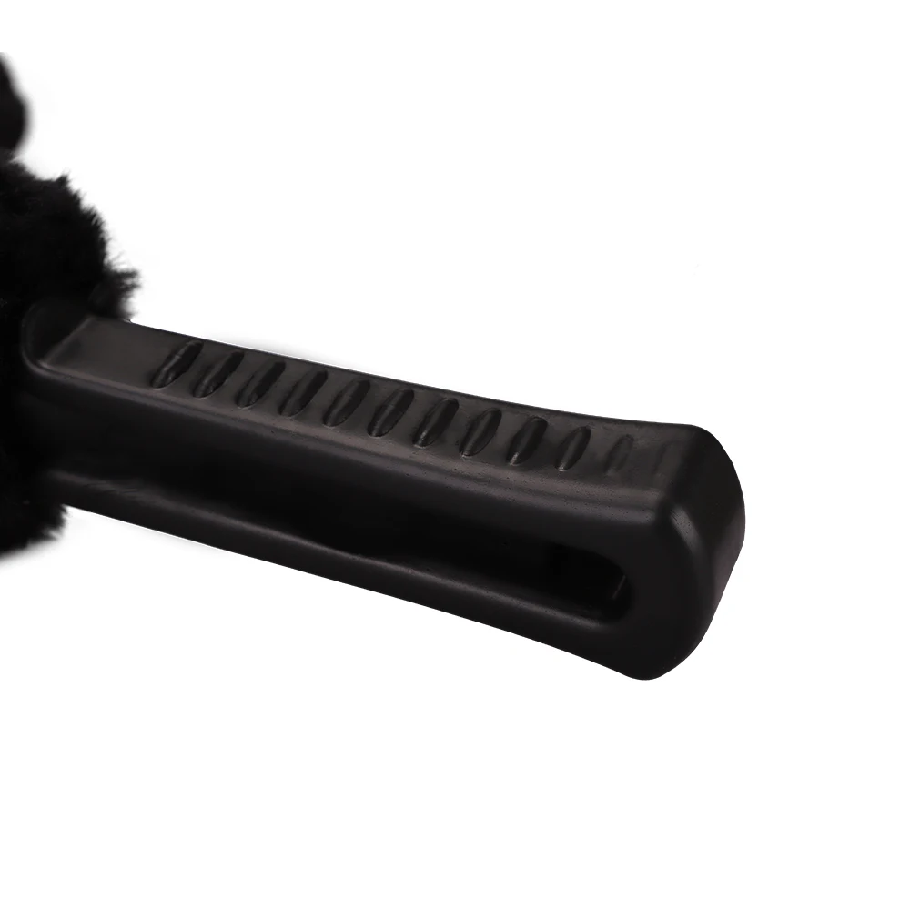 SPTA Gerbil Wheel and Rim Brush Car Wheel Tire Rim Portable Microfiber Brush with Plastic Handle