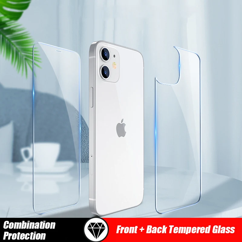 3 в 1 полное покрытие для iPhone 12 Pro MAX Мини защитная экрана пленка Защитная Задняя