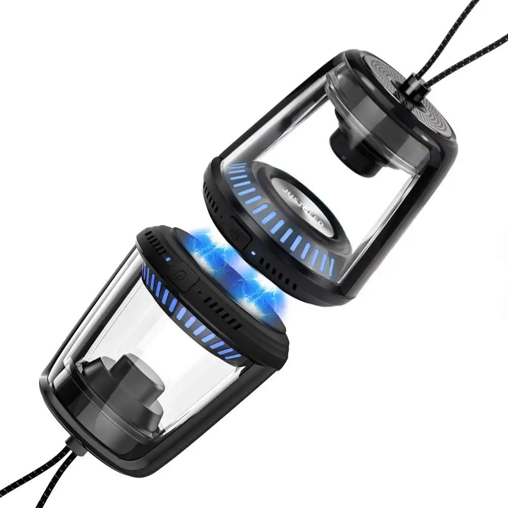 JUSTNEED True Беспроводные водонепроницаемые Bluetooth колонки с громким чистым стерео звуком синий светодиодный светильник для дома и наружного использования