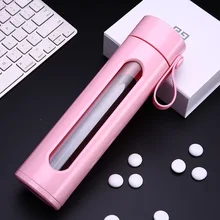 Двухслойная пластиковая стеклянная анти-осенняя рекламная акция Подарочная чашка анти-обжигающая высокая термостойкость с ручкой бутылки для воды