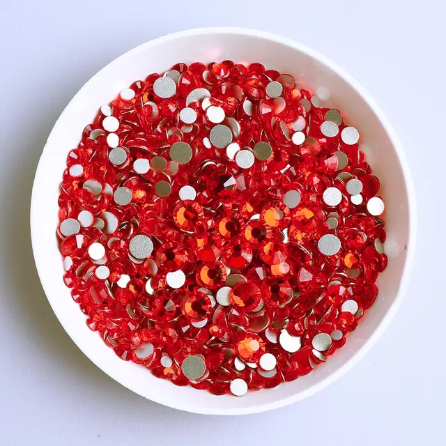 Mix Size Black Diamond Flat Back Rhinestones for Face Self-adhesive Crystal Beads Loose Precious Stones Diamond Painting Jewelry Orange