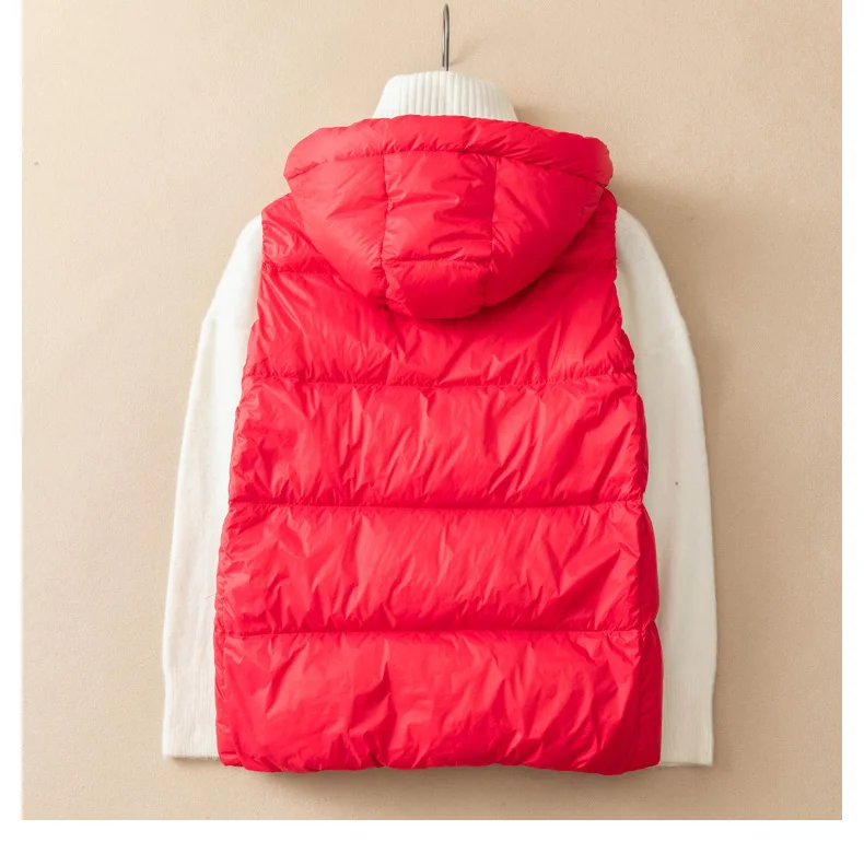 SEDUTMO Winter Duck Down Jacket Women Short Warm Thick Hooded Vest Female Slim Quilted Sleeveless For Spring ED1820