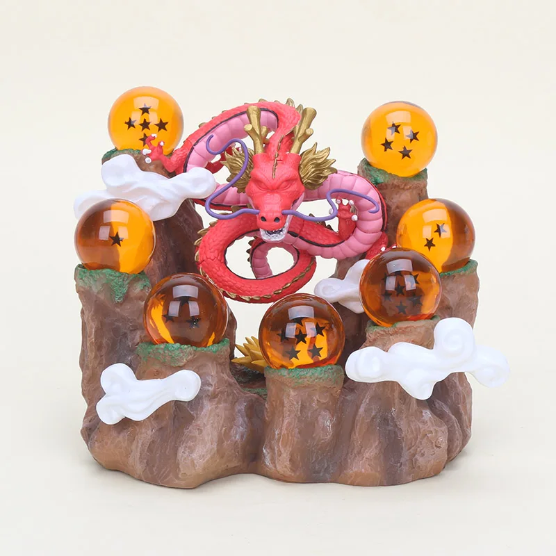 15 см аниме Dragon Ball Z Shenlong экшн фигурка Shenron фоновые сцены модель игрушки фигурка "Dragon Ball" DBZ 4 см хрустальные шары - Цвет: red set oppbag