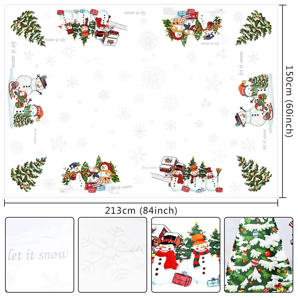 Теплая водонепроницаемая Рождественская скатерть Снеговик сосновая елка прямоугольная скатерть Новогоднее зимнее украшение для дома