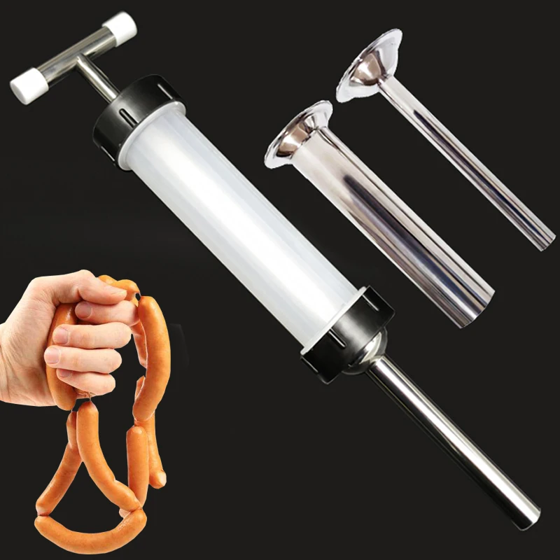 

Food Grade Quality Manual Sausage Maker Meat Stuffer Filler Hand Operated Maker Funnel Hand Tools