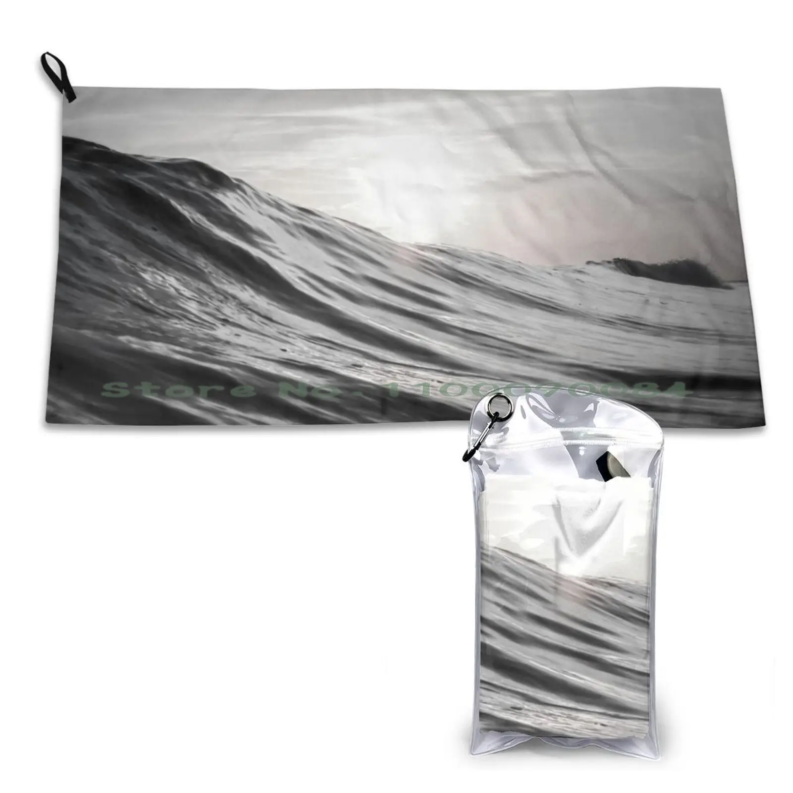 Motion Of Water Asciugamano Ad Asciugatura Rapida Palestra Bagno Sportivo Acqua Portatile Ocean Sea Wave Motion Nature Smooth Surfing Zen Bianco E Ner