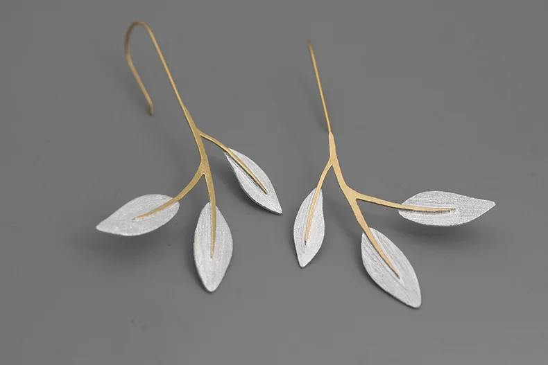 INATURE 925 пробы серебряные модные восхитительные серьги в форме листьев для женщин ювелирные изделия Brincos