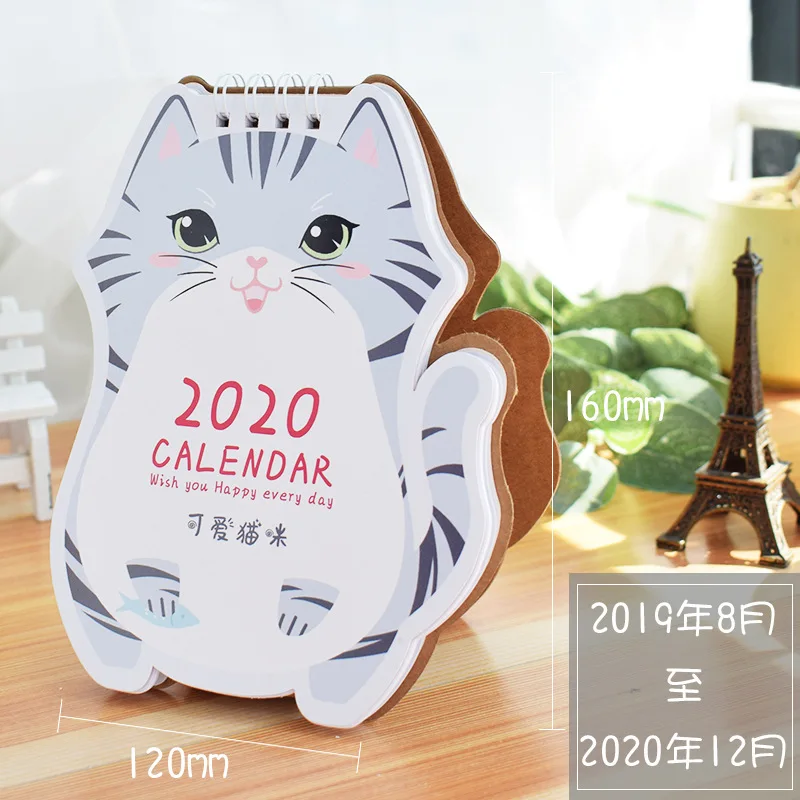 Мультфильм Хомяк и кошка Настольный мини-календарь стол Сделай Сам календари ежедневный планировщик расписаний,09-,12 - Цвет: C