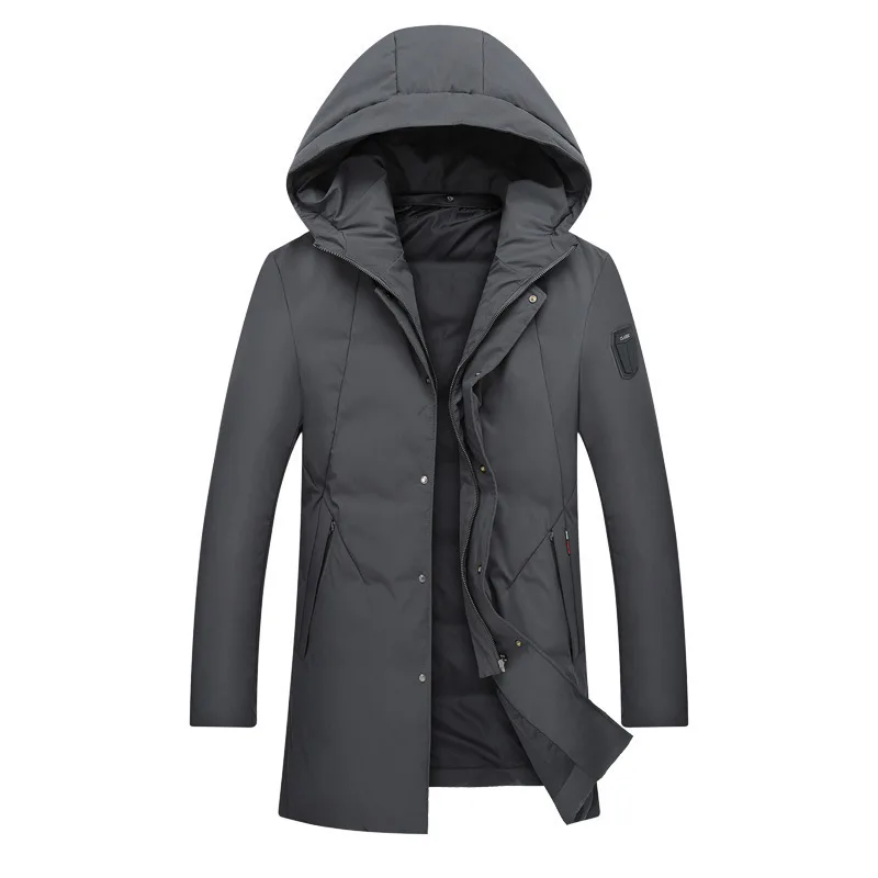 

Big Size Men's Wear Fat Man Thicken Keep Warm Coat Plus Fat Plus Large Size Fat Man Lian Cap Loose Medium Length Money Down